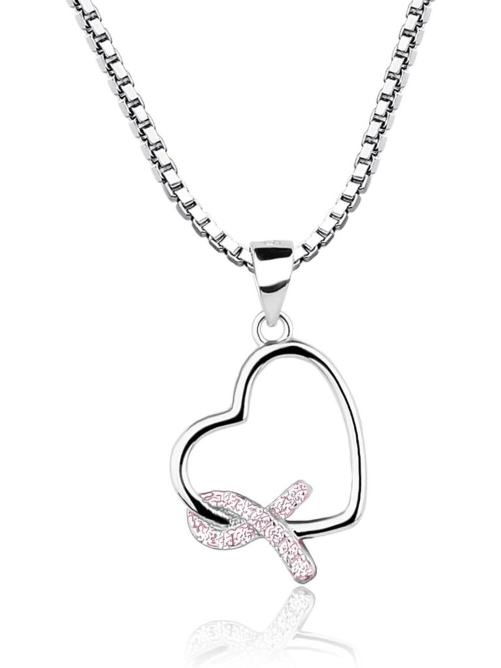 Sterling Silver Awareness Ribbon Necklace | Elegant Gift for Support & Hope